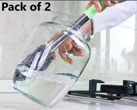 Premium 2‑Pack Multi‑Surface Scrubber Brush (Bottle, Jar & Sink Cleaner)